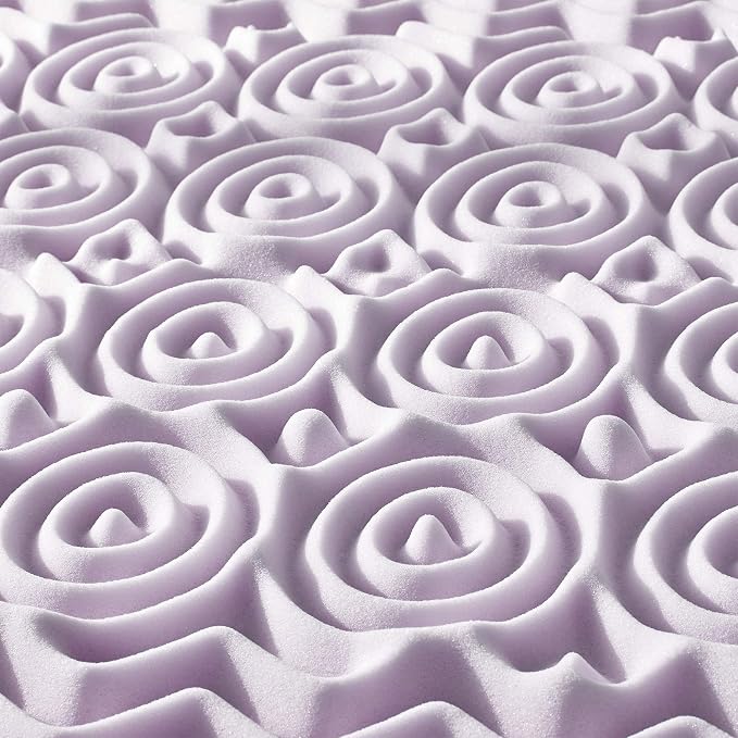Mellow 3 Inch 5-Zone Memory Foam Mattress Topper, Soothing Lavender Infusion, Dorm Essentials, Twin