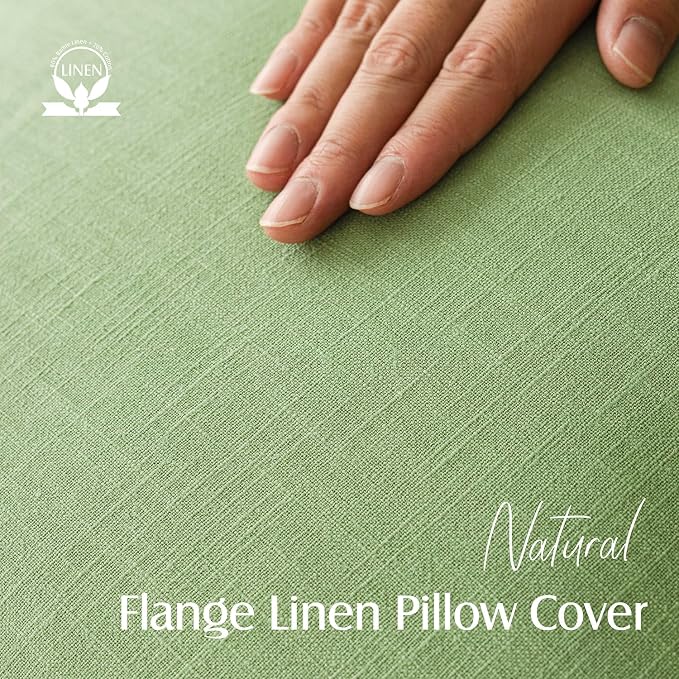 Foindtower Linen Solid Decorative Throw Pillow Covers 26x26 Inch Lime Green | Boho Farmhouse Morden Pillowcase,Pack of 2 Soft Accent Cushion Covers,Rustic Home Decor for Chair Couch Bedroom Living Room