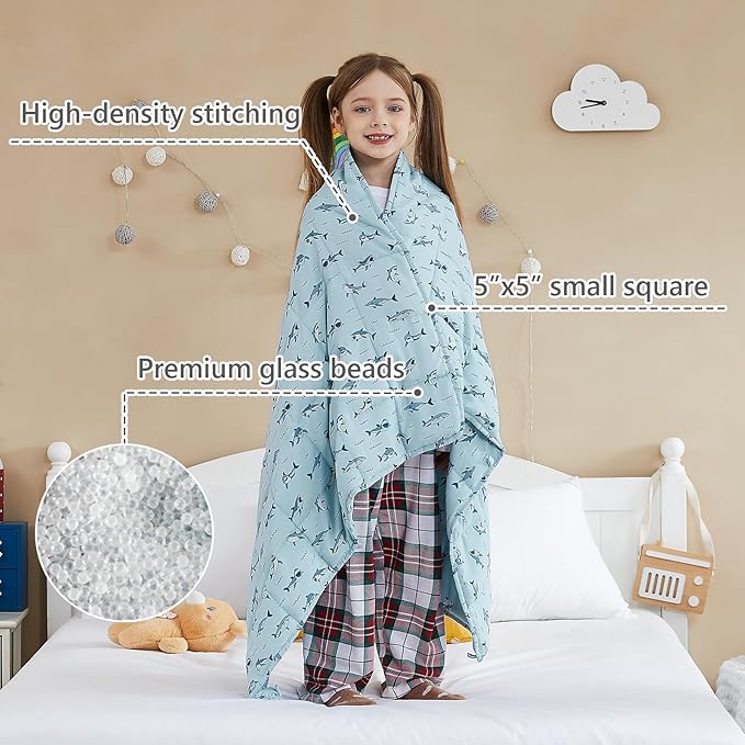 L'AGRATY Weighted Blanket - 36"x48" 3lbs Microfiber Material with Glass Beads Small Blanket for All-Season Summer Fall Winter Soft Thick
