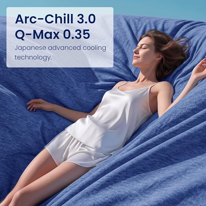 Topcee Cooling Blanket Queen Size 90"x90" for Hot Sleepers Summer Blanket | Absorbs Heat Cold Summer Blanket for Night Sweats & Menopause Q-Max>0.5 Lightweight Breathable Soft Double-Side Cooling