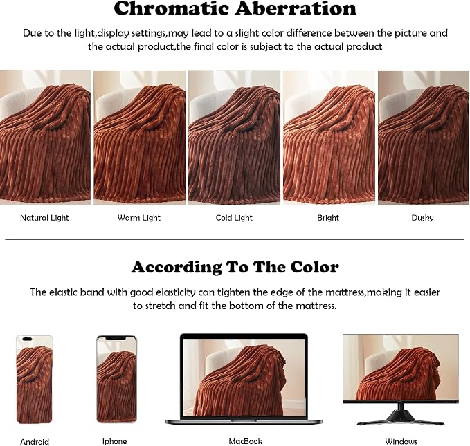 NEWCOSPLAY Fleece Ribbed Cozy King Blanket for Couch, Coffee, 90"x110" | Premium Silky Flannel Blanket, Soft Lightweight Fluffy Throw Blanket for Bed Sofa Decor, Gift for All Season Use
