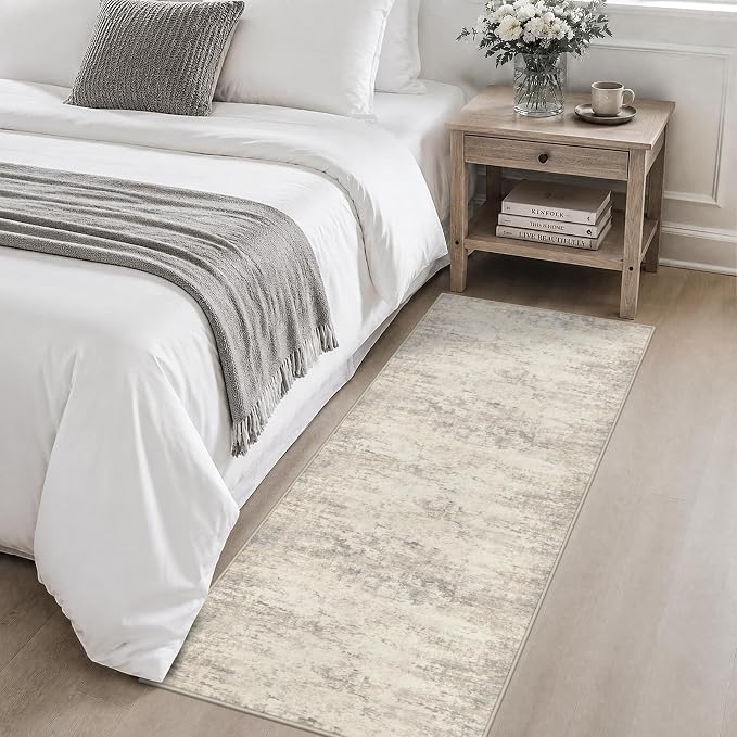 2x5 Washable Runner Rug：Modern Abstract Soft Carpet Brown Beige | For Hallway, Bedroom, Kitchen, Laundry, Bathroom,Door Mat,Modern Abstract,Machine washable,Non-Slip,Stain Resistant,Indoor