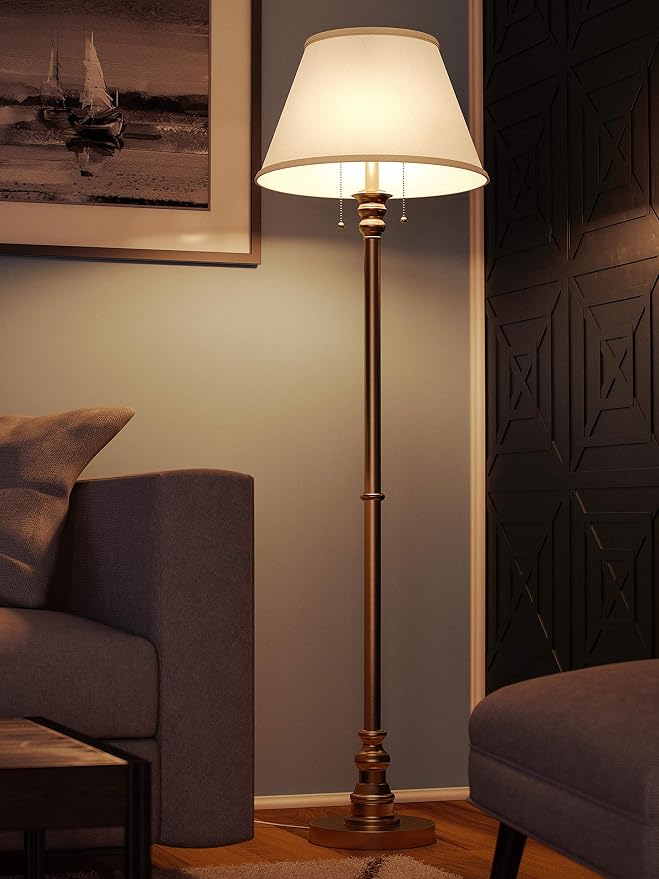 Kenroy Home Spyglass Floor Lamps, Medium, Antique Brass Finish