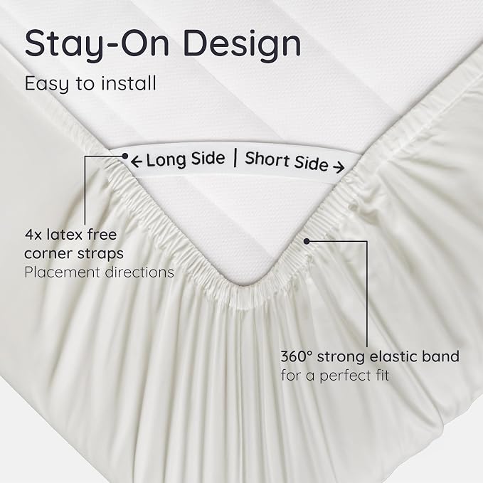 Bambaw 100% Viscose Derived from Bamboo Fitted Sheet Queen Size, 16’’ Deep Pocket Fitted Queen Sheet Only, Breathable & Cooling Fitted Sheet Queen Size (Ivory)