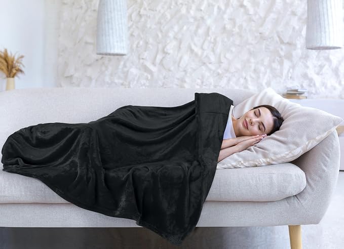 Utopia Bedding Fleece Bed Blanket California King Size Black (102x96 Inch) | Microfiber Plush Warm Lightweight Breathable Cozy Blanket Anti-Static, All Season Use Gift for Women and Men