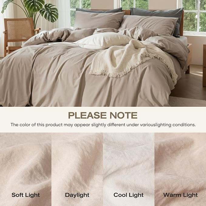 100% Pure Linen 4 Piece Sheet Set, Cooling and Breathable Flax Bed Sheets for Hot Sleepers, All Season Comfort, Anti-Tear and Durable Bedding, 18 Inch Deep Pocket(Natural Linen, King)