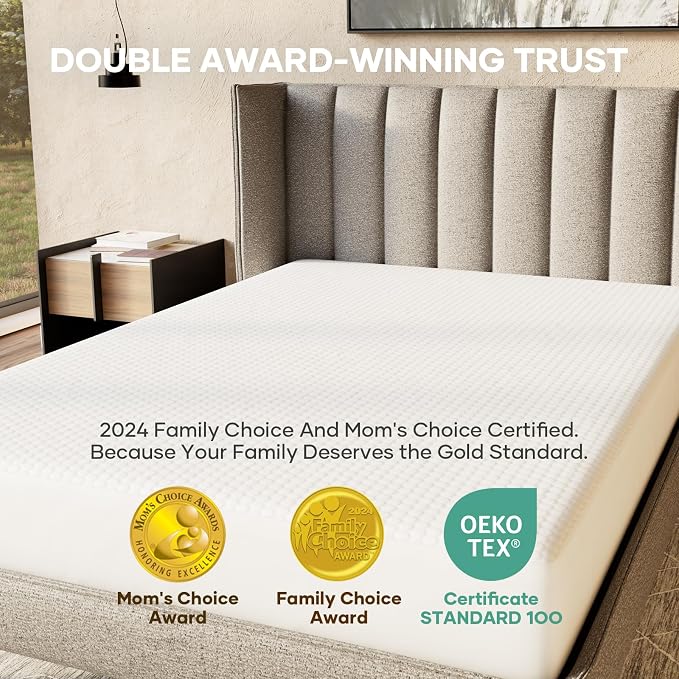 OhGeni 100% Waterproof Mattress Protector,Queen Size Mattress Soft Pad,Pet Hair & Bedwetting Resistant,Cooling Breathable Fitted Sheets,Washable Bed Cover Over 99 pcs Hex Filled Bumps,Orange