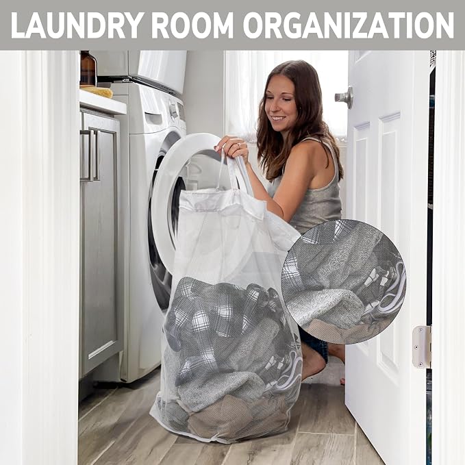 Goodpick Laundry Basket with Wheels, 75L Laundry Hamper with Wheels, Large Laundry Basket with Removable Wash Bag, Clothes Hamper for Laundry, Blue&White | Clothes Hamper with Removable Wash Bag for Laundry Room, Large Rolling Laundry Basket with Handl...