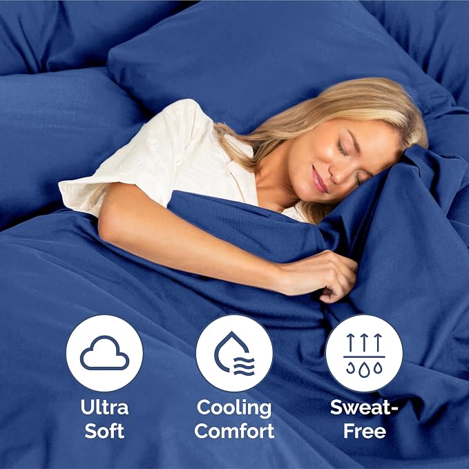 King Size 4 Piece Sheet Set - Ultra Soft & Cooling Bed Sheets - Cobalt Blue | Fits 8 Inch to 16 inch Mattress, Wrinkle Free & Fade Resistant with Deep Pockets, Breathable, Comfy Hotel Luxury Bedding