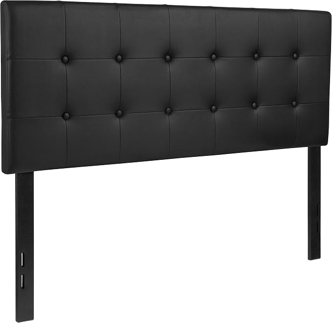 Flash Furniture Full Tufted Vinyl Headboard, Black | Adjustable Height, Easy Install, Bedroom Decor