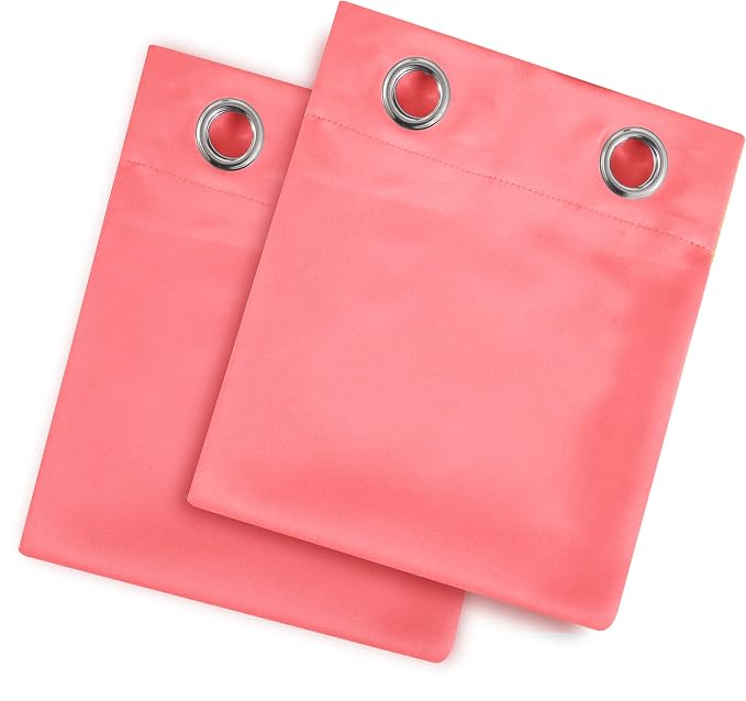 Blackout Curtains 38 x 54 inch/Coral Curtains Set of 2 Panels/Thermal Insulated Room Darkening Bedroom Curtains