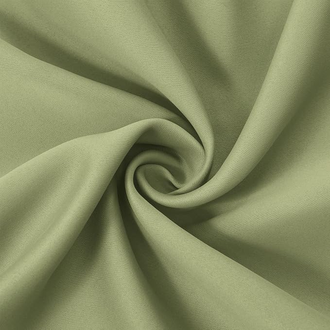 Blackout Curtains 42 x 63 inch/Sage Green Curtains Set of 2 Panels/Thermal Insulated Room Darkening Bedroom Curtains