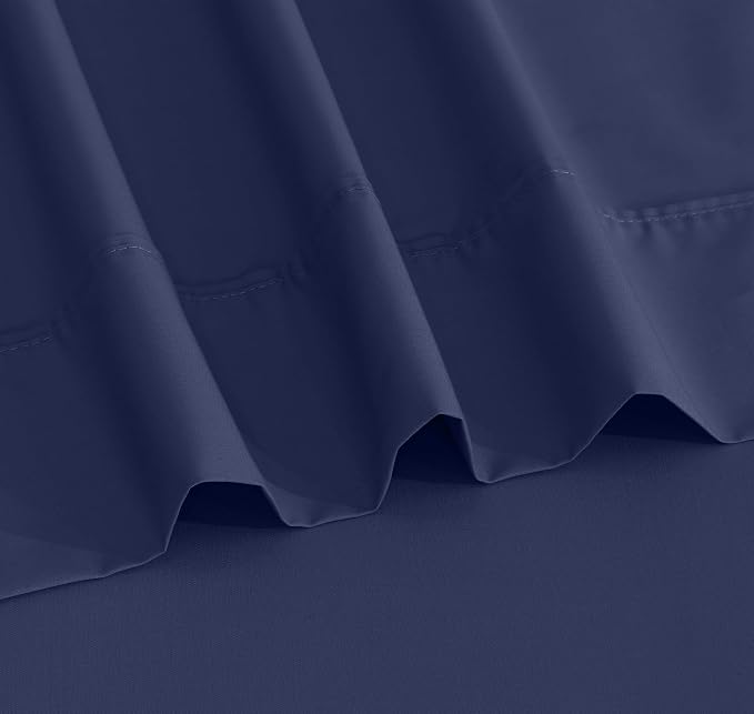 RUVANTI 100% Cotton Percale Sheets Twin Size, Crown Blue | Crisp Cooling for Hot Sleepers, Deep Pocket 16", Soft Breathable & Durable, Hotel-Style 3 Piece Set