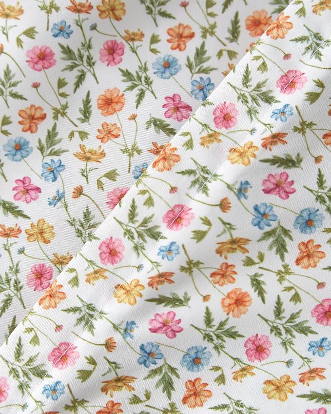 Duvet Cover Cal King - Floral Duvet Cover - 3 Piece - Spring Garden | Soft Floral Duvet Cover 104 x 98 with 2 Pillow Shams, Zipper Closures & Ties, Floral Bedding for Women, Men, Kids & Teens