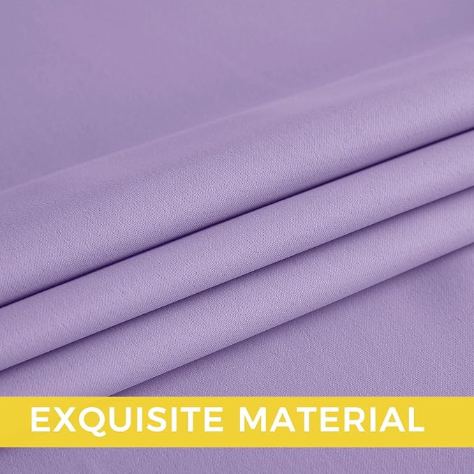 NICETOWN Lavender Purple 54 Inches Long 2 Panels for Girls Room, Bedroom, Nursery Thermal Insulated Blackout Drapes Solid Grommet Noise Reducing Window Curtains, W40