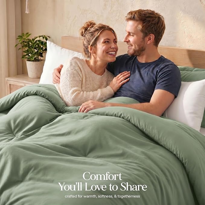 Utopia Bedding 2 Pc Twin Comforter Set, All Season Bedding, Sage Green | Bedding Set Includes Comforter (64x88) Inches, 1 Sham (20x26) Inches. Soft Microfiber Down Alternative, Machine Washable.