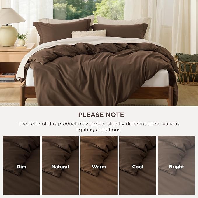 Bedsure Duvet Cover King Size, 3Pcs Double Brushed Bedding Set, Dark Brown | For Kids & Adults, 104"x90" Comforter Cover, Hotel Luxury, All Season, Breathable, Easy Care, Lightweight, Zipper Closure