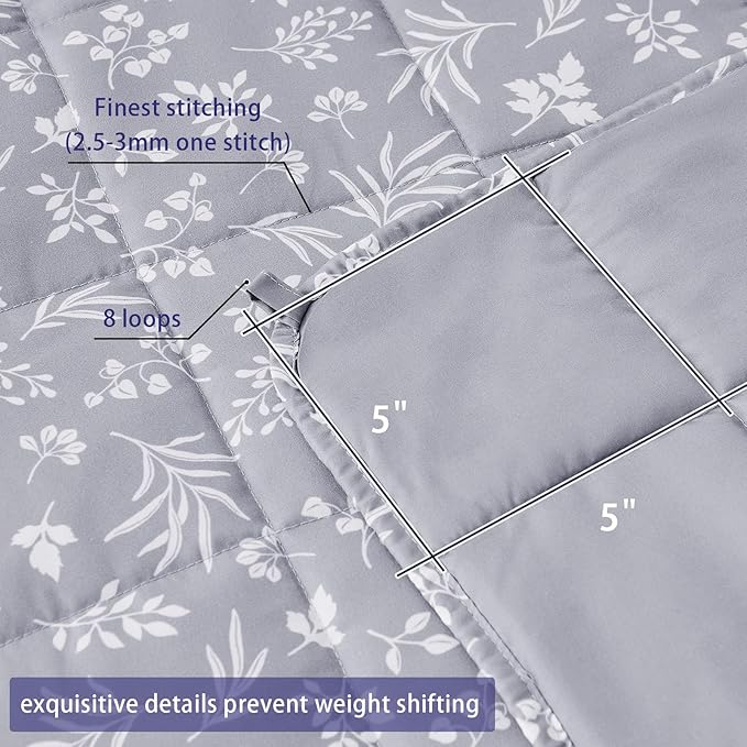 yescool 25 lbs Weighted Blanket Queen Size for Adults (60”x 80”, Dove Grey) Cooling Heavy Blanket for Sleeping Perfect for 240-260 lbs, Winter Thick Breathable Blanket with Premium Glass Bead