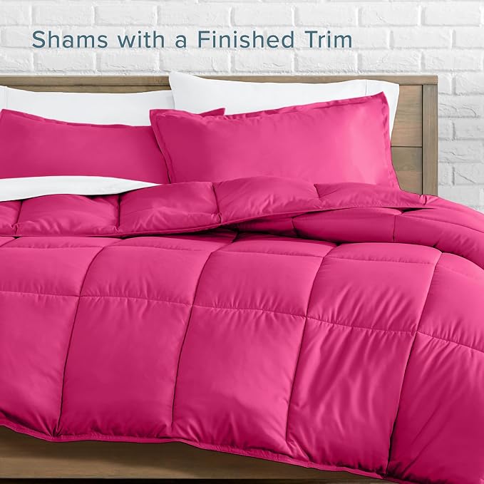 Bare Home Full Comforter Set - 1800 Ultra Soft (Full, Pink) | All-Season, Breathable, Hypoallergenic, Premium 1800, Warm, Cozy