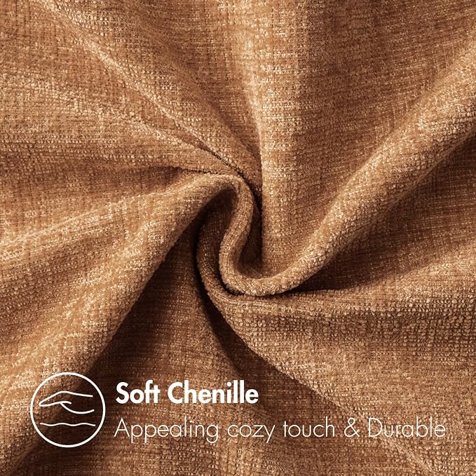MIULEE Soft Chenille Euro Throw Pillow Covers Brown 24x24 Inch Pack of 2 | Modern Home Decor, Classic Decorative Pillows, Solid Dyed Cases, Boho Couch Cushion Covers for Sofa Bed Living Room