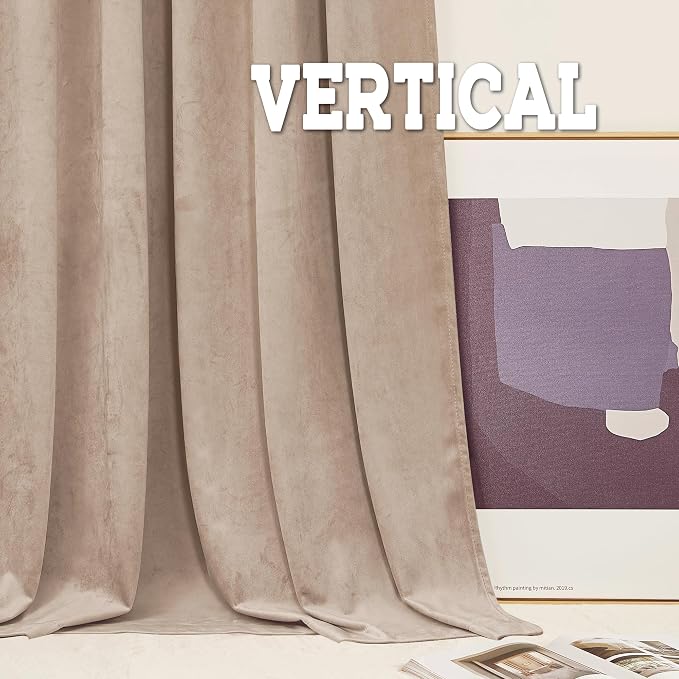 RYB HOME Blush Velvet Curtains 84 inches for Bedroom Living Room Farmhouse | Thermal Insulated, Privacy UV Blocking, Energy Saving, Luxury Window Decor for Dining Room Sliding Door, W52 x L84, 2 Panels