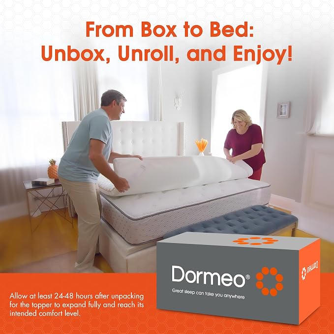 Dormeo Premium Queen Breathable Mattress Topper - Octaspring | 3-Zone Octaspring Springs, Relieves Pressure Points For Back Support, Anti-Slip Bottom, Topper Only, Mattress Not Included