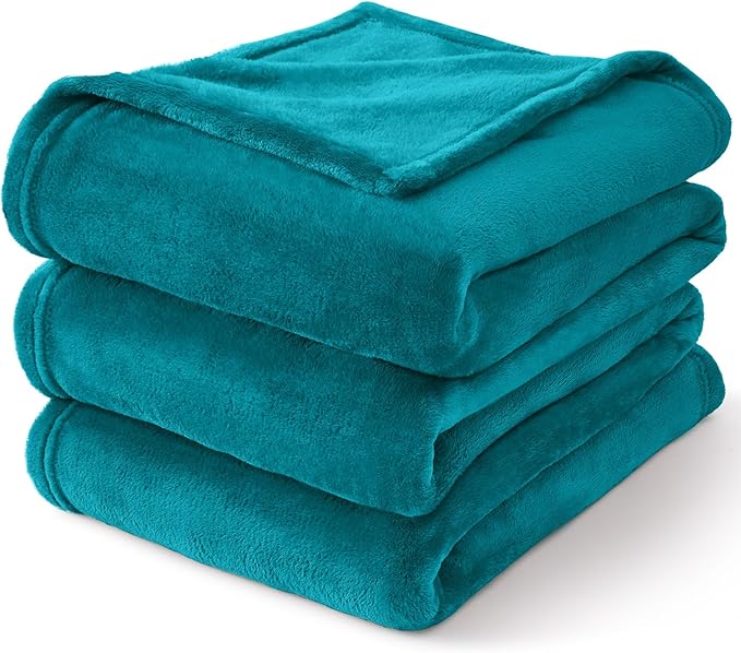 BEDELITE Fleece Blanket Soft Plush Queen Size Bed Blanket Teal Blue 90"x90" | Ultra Soft Fleece, Plush Microfiber, Lightweight Warmth, All Season Comfort, Fade Resistant, Machine Washable,Perfect for Bed