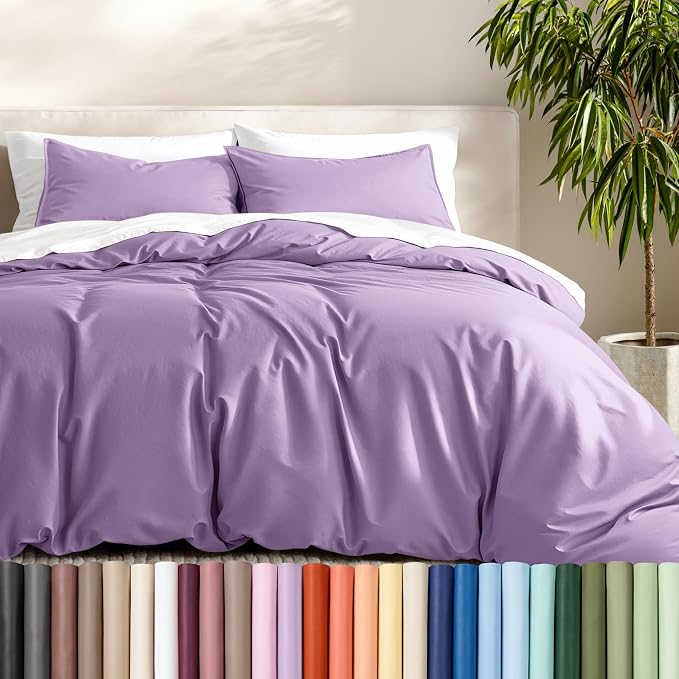 Bare Home Duvet Cover Set 1800 Ultra-Soft (King, Lavender) | Lightweight, Cooling, Breathable, Premium 1800 Ultra-Soft, All-Season