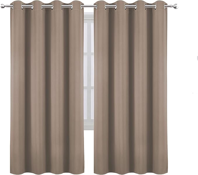 Cappuccino Thermal Blackout Curtains/52 x 72 Inch/Set of 2 Panels Room Darkening Curtains for Bedroom