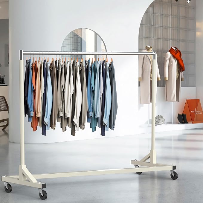 Simple Houseware Industrial Grade Z-Base Garment Rack, 63" W/500Lb, Gray