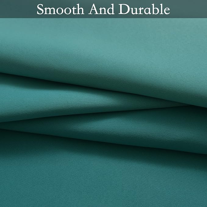 SimpleHome Teal to Grey White Ombre Room Darkening Curtains 63 Inch | Curtains for Living Room,Light Blocking Thick Thermal Insulated Grommet Window Curtains Drapes for Bedroom, 2 Panels,52Wx63L