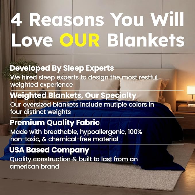 HomeSmart King Size Weighted Blanket 30 lbs, Also Fits California King Beds | Medium Therapeutic Pressure With Balanced Weight, Oversized Design, Ultra Soft And Breathable Fabric, Machine Washable