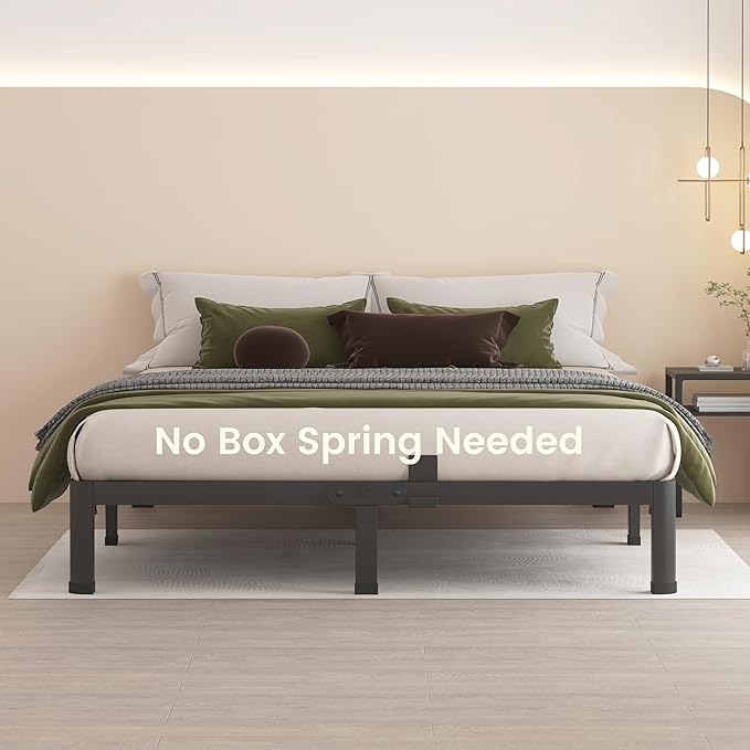 MAF 7 Inch King Metal Platform Bed Frame with Round Corner Legs | Mattress Slide Stopper, 3000 LBS Heavy Duty Steel Slats Support, Noise Free, No Box Spring Needed, Easy Assembly, Anti-Slip
