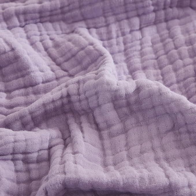EMME Muslin Blankets for Adults Throw Blanket for Couch Breathable Gauze Soft Lightweight Airy Lavender Throw 50"x60"