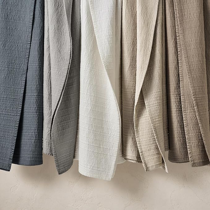 EVERGRACEHOME Cotton Sateen Channel Quilt Set, Queen Size, Fog Gray | 100% Cotton, Pre-Washed Soft Coverlet Bedspread, 3-Piece Refined Channel Stitch Bedding Set for All Season, 2 Pillow Shams