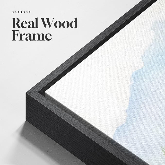 Large Framed Green Forest Landscape Living Room Wall Art, 3 Piece, 24x36 In | Nature, Scenic, Pine tree, Foggy, Watercolor, Modern, Bedroom decor, Dining room, Hallway, Home office, Canvas artwork