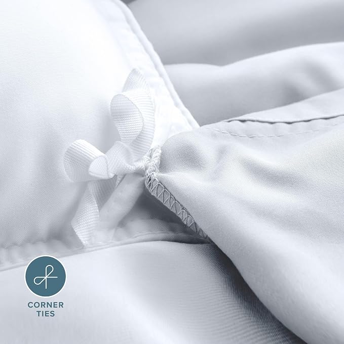 Bare Home Duvet Cover Set 1800 Ultra-Soft (King, White) | Lightweight, Cooling, Breathable, Premium 1800 Ultra-Soft, All-Season