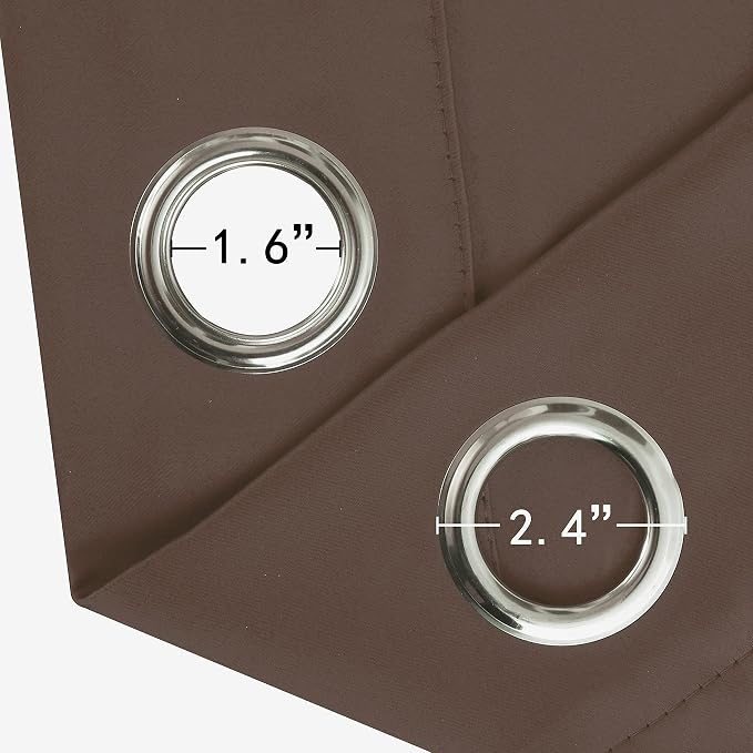 Chocolate Brown Thermal Blackout Curtains/52 x 95 Inch/Set of 2 Panels Room Darkening Curtains for Bedroom