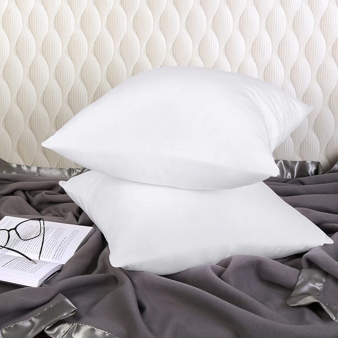 Utopia Bedding 17x17 Pillow Inserts, White Throw Pillows for Couch, 2 Pack | 100% Virgin Filling, Indoor Cushion Inserts for bed, sofa & couch, Extra Filled, Supportive & Fluffy Decorative Pillows