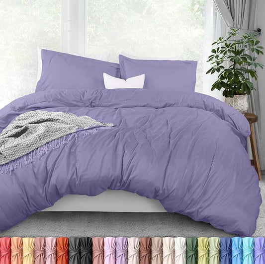 Duvet Cover Queen, 3 Piece Cotton Like Polyester With Zipper Closure, Peri | Extra Soft and Breathable, Wrinkle & Fade Resistant, Includes Duvet Cover and 2 Pillow Shams, Comforter Not Included, OekoTex