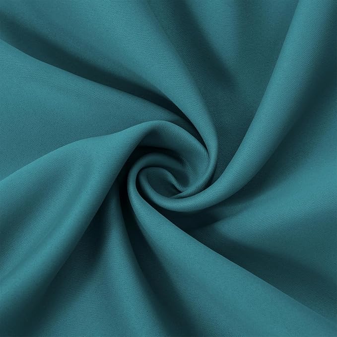 Sea Teal Thermal Blackout Curtains/52 x 72 Inch/Set of 2 Panels Room Darkening Curtains