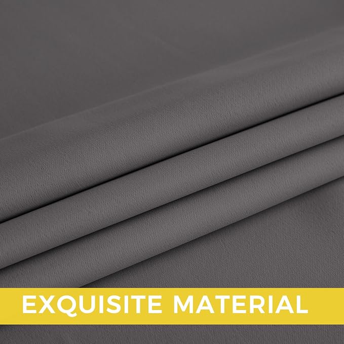 NICETOWN Grey Light Blocking Curtains 54 Inches Long 2 Panels for Living Room, Bedroom, Office Thermal Insulated Blackout Drapes Solid Grommet Noise Reducing Window Curtains, W40