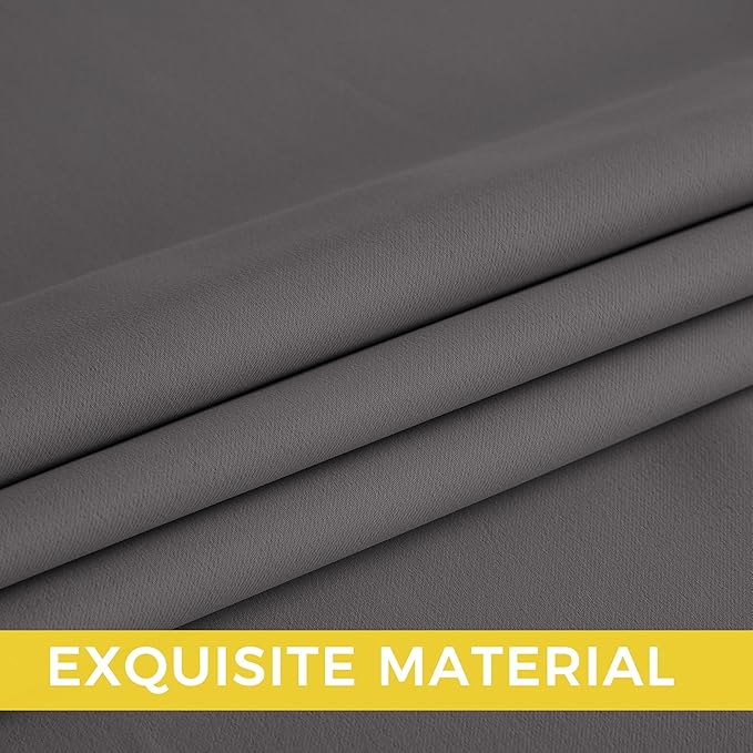 NICETOWN Grey Light Blocking Curtains 96 Inches Long 2 Panels for Living Room, Bedroom, Office Thermal Insulated Blackout Drapes Solid Grommet Noise Reducing Window Curtains, W40