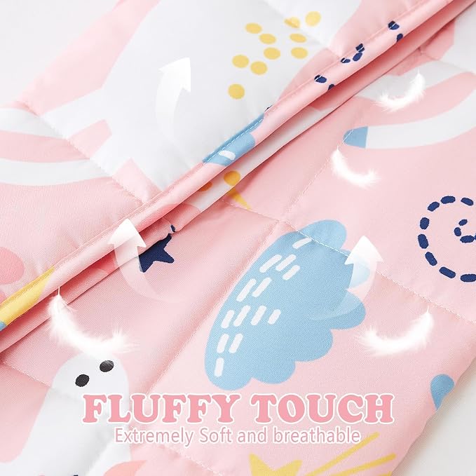 Pink Unicorn Weighted Blanket 2lbs Small Weighted Lap Pad Gifts, 20"x30" | Unicorn Heavy Throw Blanket, Breathable Cooing Mini Pink Blanket, 2lbs Small Lap Blanket Birthday Gift for Lovely One