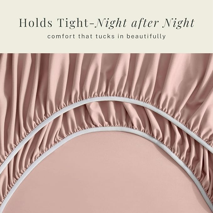 Hearth & Harbor Bed Sheets, Luxury Soft 6 Piece Bed Sheet Set Extra Deep Pocket Fitted Sheets Fits Mattress up to 21", Double Brushed Bedding Sheets & Pillowcases,