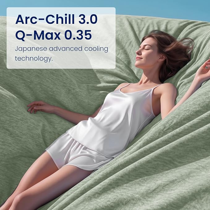 Topcee Cooling Blanket (90"x90"Queen Size) for Night Sweats Absorbs Heat to Keep Adults Cool on Warm Nights, Q-Max 0.5 Cooling Blankets for Hot Sleepers, Ultra-Cool Lightweight Blanket for Bed | Absorbs Heat Cold Summer Blanket for Night Sweats & Menop...