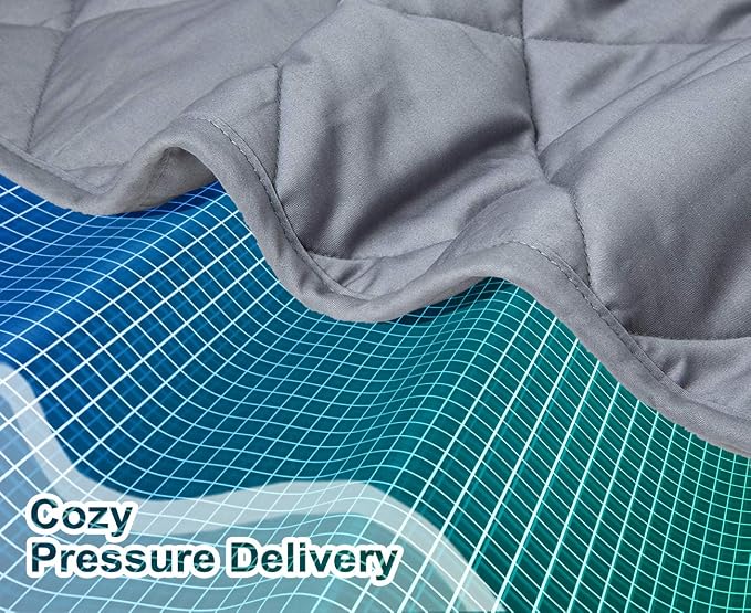 ZZZhen Weighted Blanket - High Breathability - 48''72'' 15LB - Premium Heavy Blankets - Calm Sleeping for Adult and Kids, Durable Quilts Grey, 48''72'' - 15LB