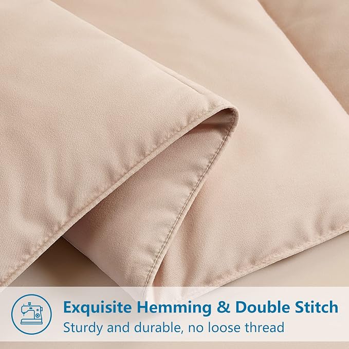 EASELAND California King Down Alternative Comforter, Beige, 96x104 | Quilted Duvet Insert for All Seasons, Soft Lightweight Bedding with Corner Tabs, Breathable Machine Washable Hotel Quality