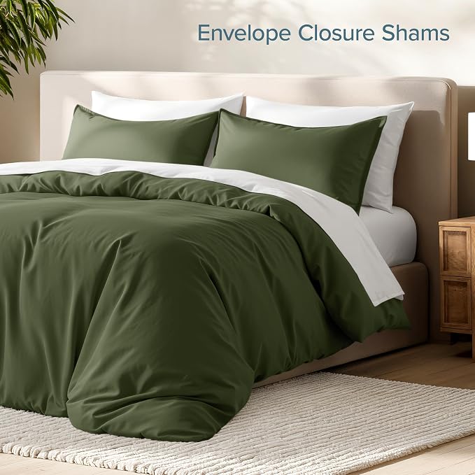Bare Home Duvet Cover Set 1800 Ultra-Soft (King, Cypress) | Lightweight, Cooling, Breathable, Premium 1800 Ultra-Soft, All-Season