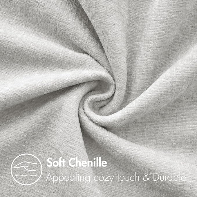 MIULEE Soft Chenille Throw Pillow Covers Light Gray 18x18 Inch Pack of 2 | Modern Home Decor, Classic Decorative Pillows, Solid Dyed Cases, Boho Couch Cushion Covers for Sofa Bed Living Room